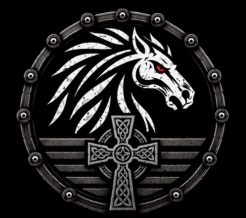 Warhorse Cycles horse and Celtic cross logo